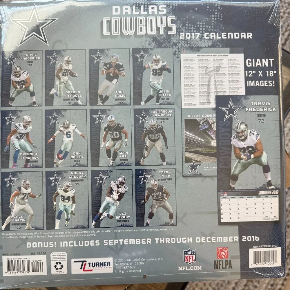 Dallas Cowboys 2017 Team Calendar NIP(138)